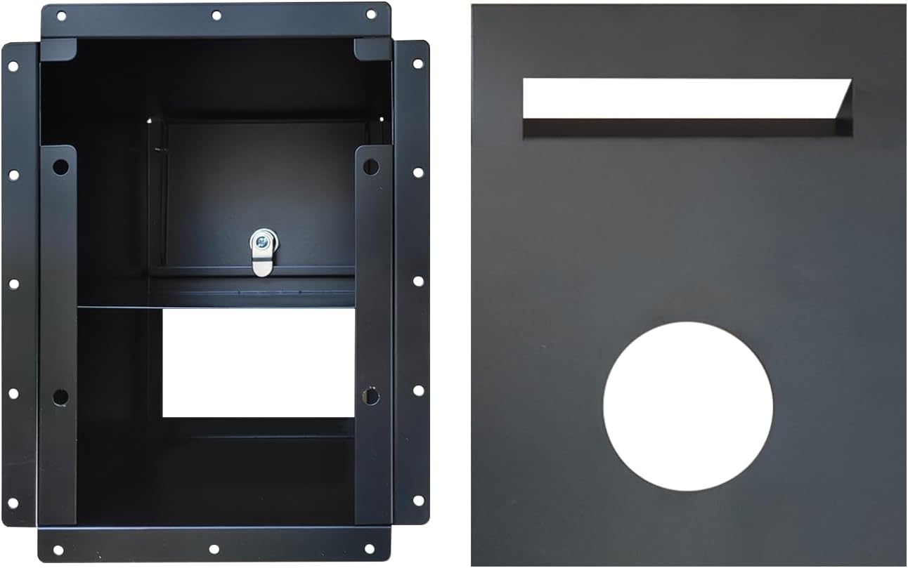 ZOOMTEC Brick-In Letterbox for Newspapers, Magazines and Letters, Outdoor Letter Box with Rear Door, Rustproof Parcel Mailbox for Fence, Wall image number 5