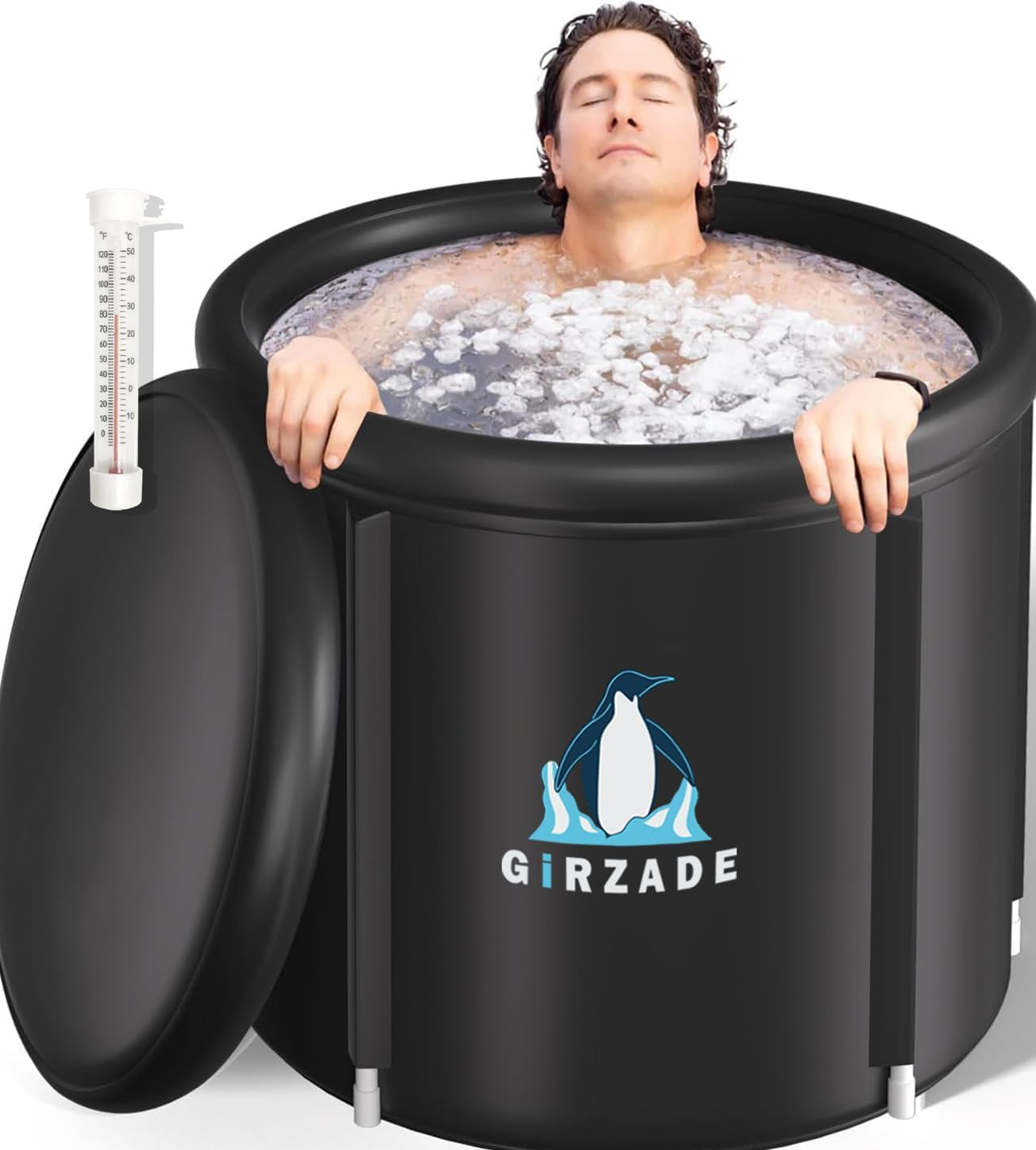 Ice Bath Tub : 376L Multi-Tiered Portable Cold Plunge Tub with Thermometer & Dust Cover for Recovery - Adult Spa and Soaking & Hot Saunas,Easy Install image number 4