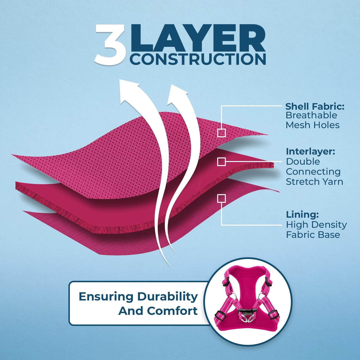 Best Pet Supplies Voyager Step-In Flex Dog Harness - All Weather Mesh, Step in Adjustable Harness for Small and Medium Dogs Fuchsia, Small