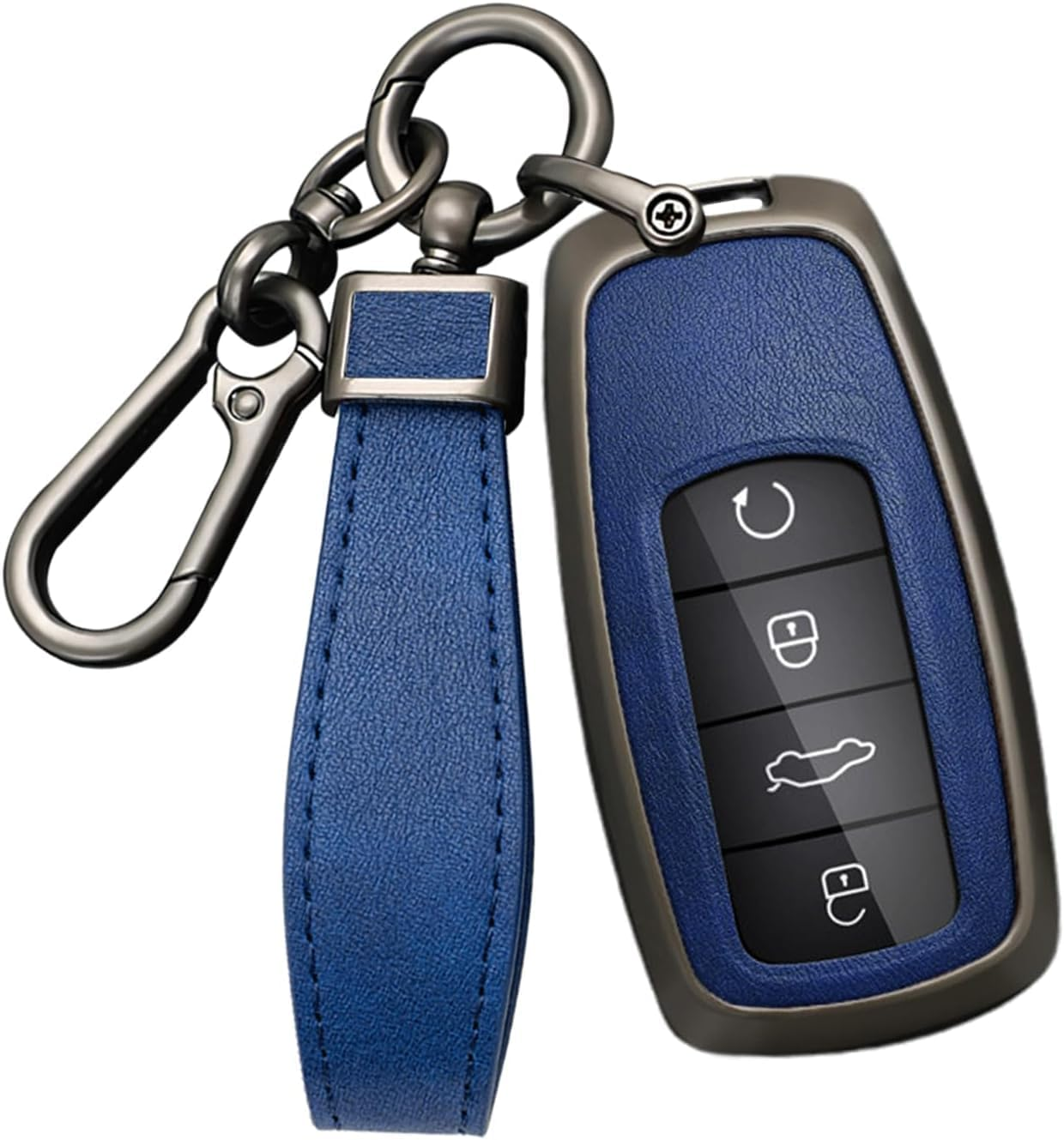 Alloy Car Key Fob Cover Fit for Chery Tiggo 8 Pro plus New 5 plus 7 Pro Tiggo 7 Pro Max Omoda 5 C5 Key Holder Smart Leather Key Case Shell Bag Keyring Keychain Auto Styling Accessories