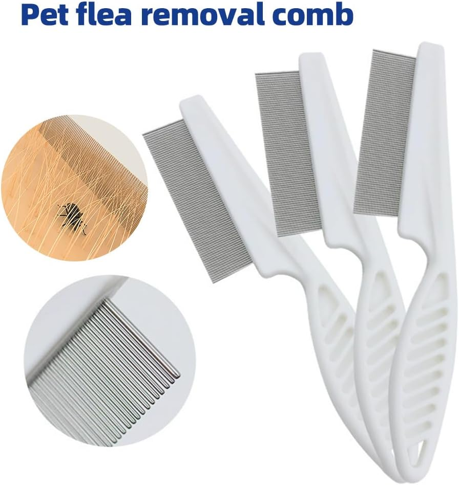 3 Pack Flea Pet Comb for Dogs and Cats Lice Comb Remove Fleas and Flea Eggs Tear Stain Remover Pets Combs for Detangling and Dematting Face & Paws - Dog Comb, Cat Comb image number 5