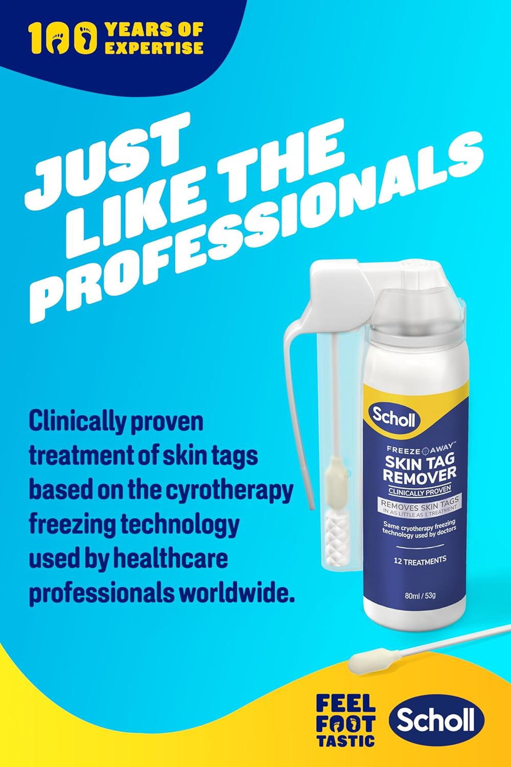 Scholl Freeze Away&trade; Skin Tag Remover - Cryogenic Skin Tag Removal Solution, Safe for in -Home Application. Clinically Proven to Remove Skin Tags in as Little as One Treatment. 12 Treatments in Box image number 4