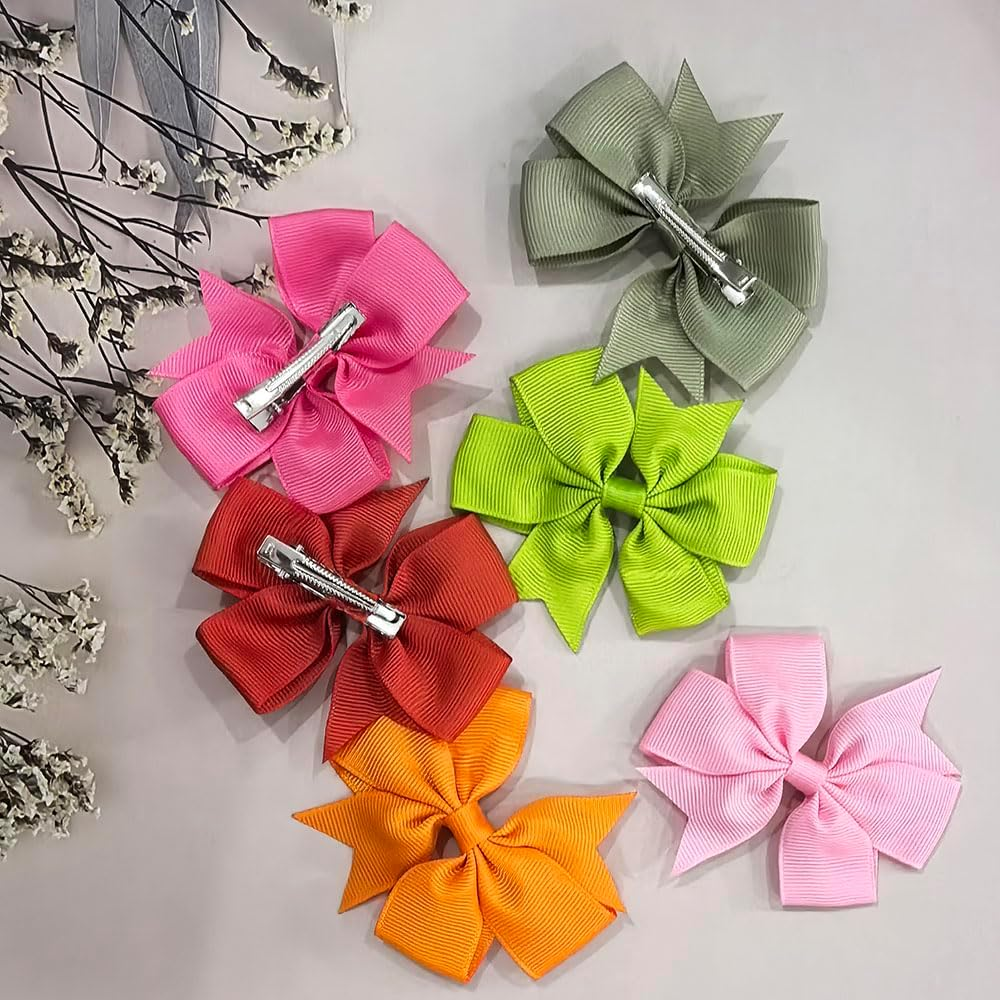 40Pcs Bow Hair Clips, Fabric Hair Bow Alligator Clips 20 Colors Bow Knot Hair Accessories for Women Girls image number 4