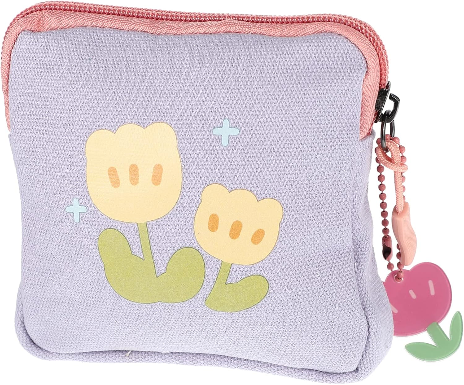 GOOHOCHY Floral Square Coin Purse Teen Storage Bag for Periods Nappy Bags Sanitary Napkin Pouch Lightweight Portable for Students Outdoors