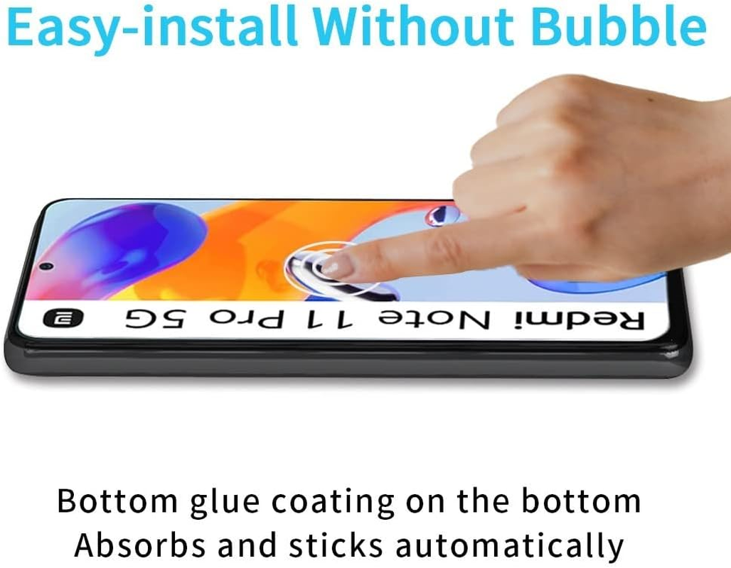Didisky [2 Pack] Tempered Glass Screen Protector for Xiaomi Redmi Note 11 Pro, anti Scratch, 9H Hardness, No Bubbles, High Definition, Case Friendly, Transparent image number 4