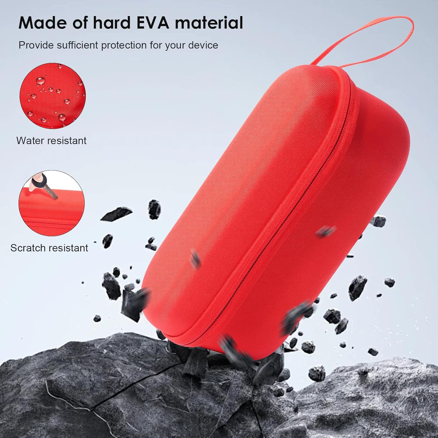 Procase Hard Carrying Case for Beats Pill Wireless Portable Speaker, Protective Waterproof Storage Holder with Extra Mesh Pocket for 2024 New Beats Pill and Accessories - Statementred image number 1