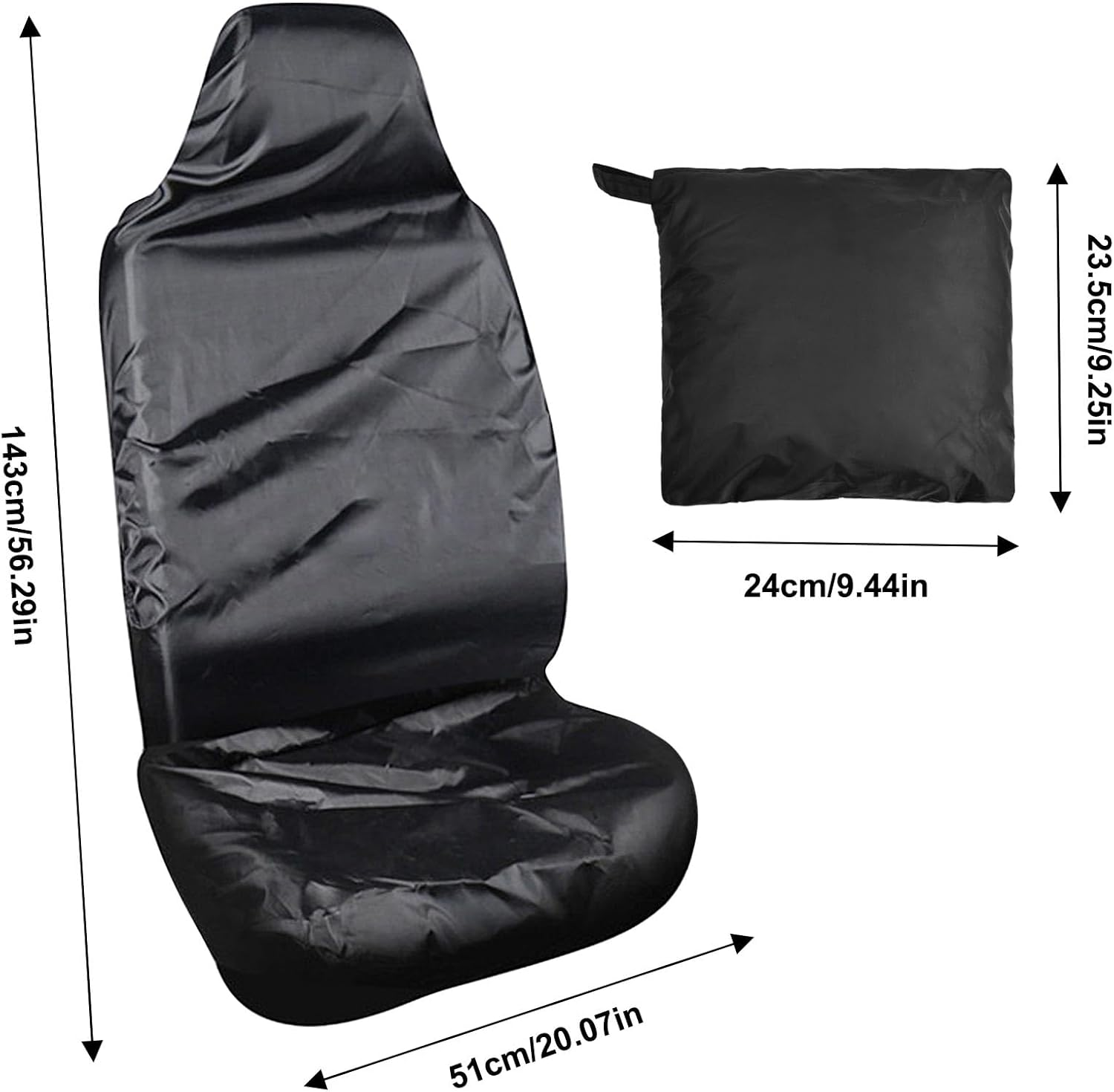 Seat Protector for Car Seats, 2Pcs Universal Car Seat Protectors, Front Seat Covers, Protective Cover, Waterproof, Universal Black Car Seat Cover, Dustproof, Waterproof Fabric image number 5