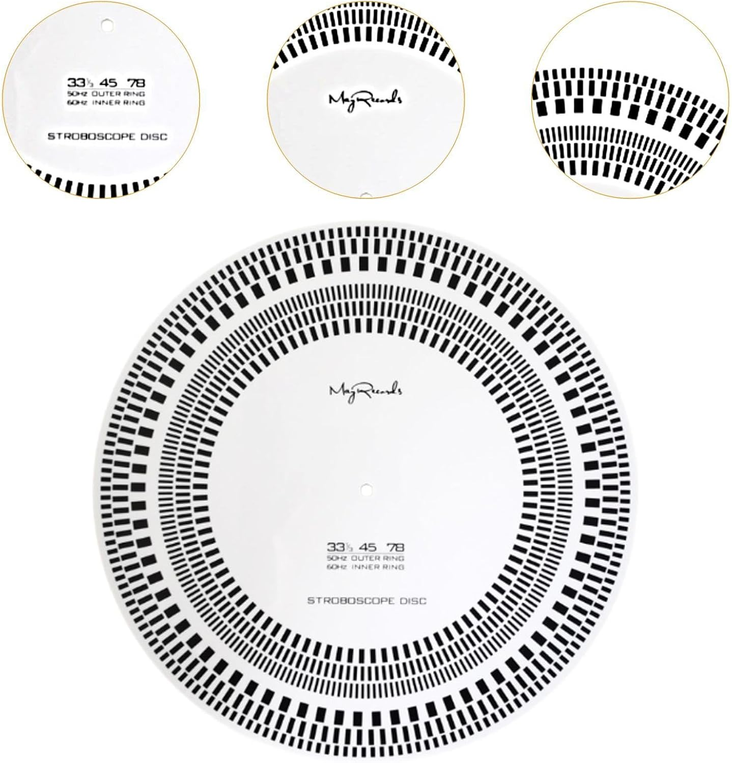 Magideal Vinyl Turntables,Phonograph Test Disc,Calibration Profesional Detection Adjustment Tool Checker,Acrylic Speed Dial for Player image number 4