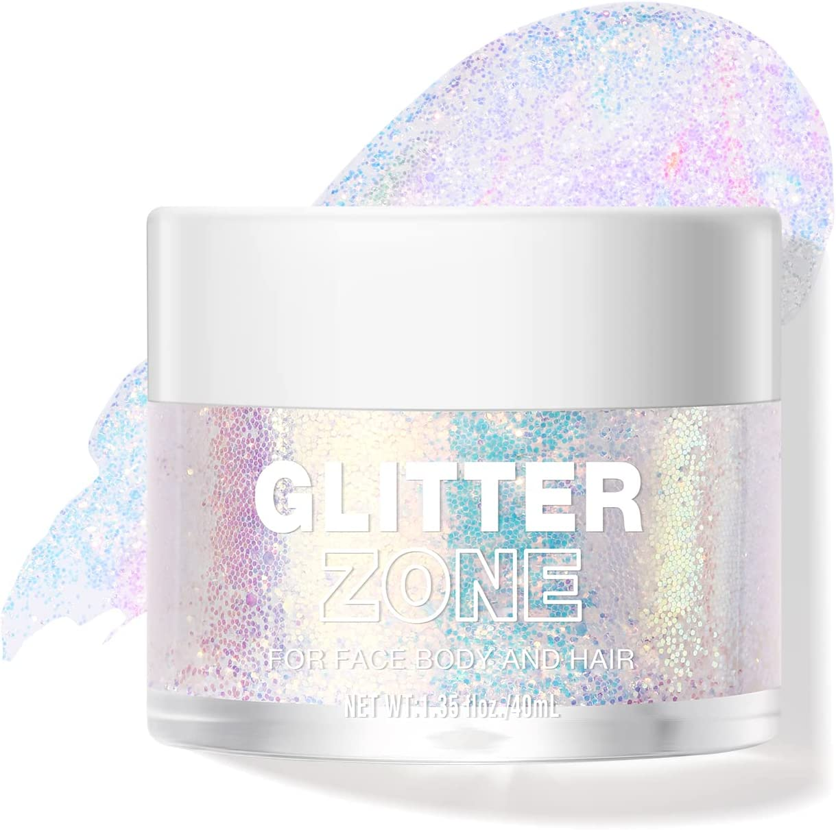 Bestland Holographic Body Glitter Gel - Cosmetic-Grade, Color Changing Glitter for Face, Body, and Hair, Safe and Easy to Use, Perfect for Festivals Parties, Vegan & Cruelty Free (04 Frosty Azure)