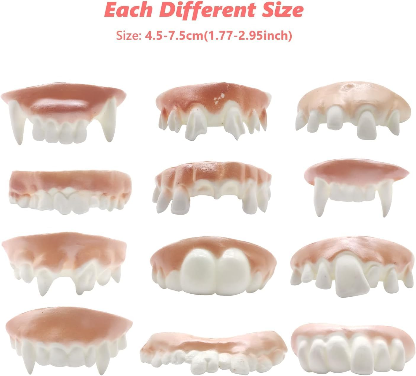 12 Rough Teeth Occlusion Teeth Ugly Dentures Halloween Vampire Dentures Masquerade Costume Party Gift Photo Props image number 5