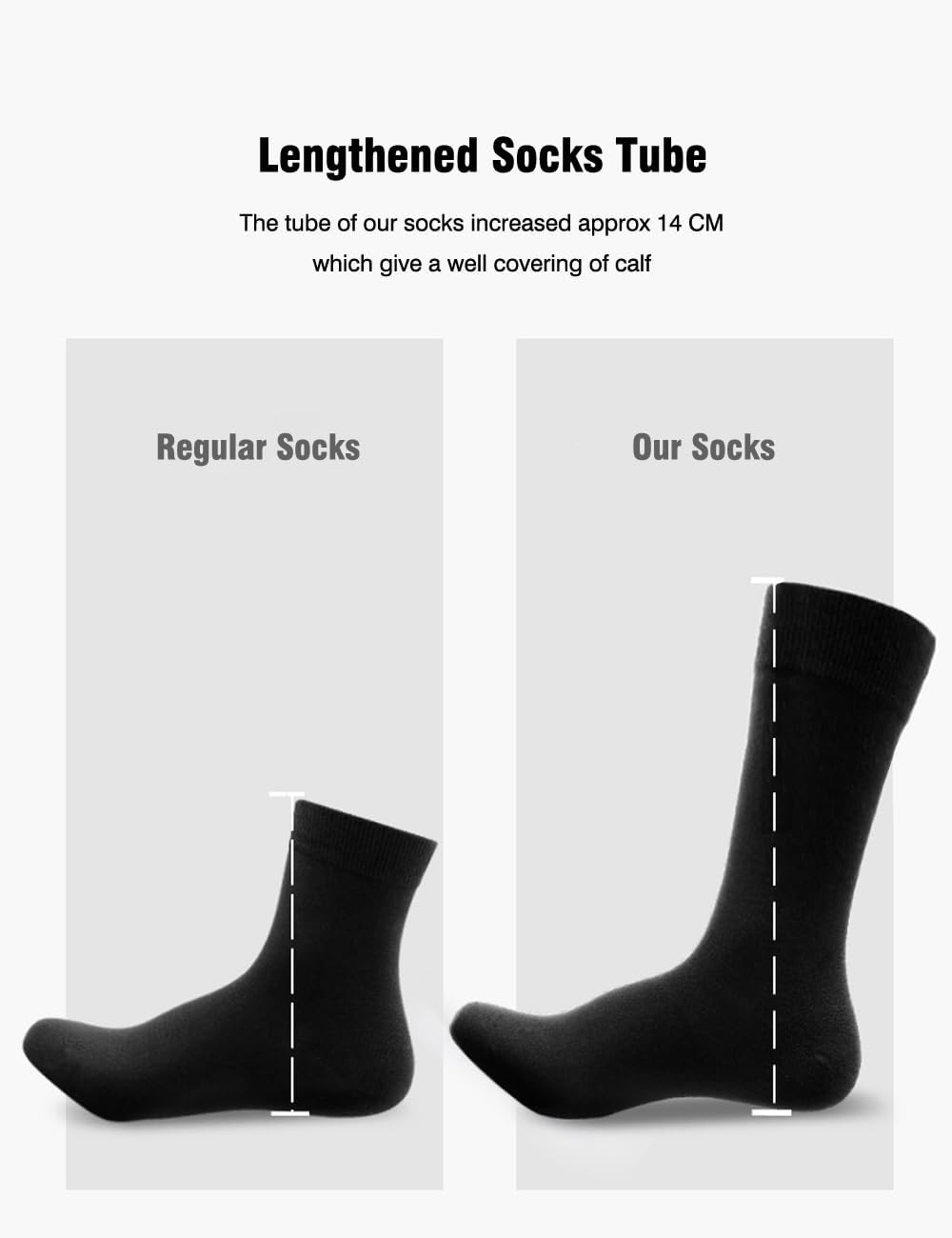 5 Pairs Mens Dress Socks Comfortable Cotton Crew Sock Calf High Breathable Formal Socks with Gift Box