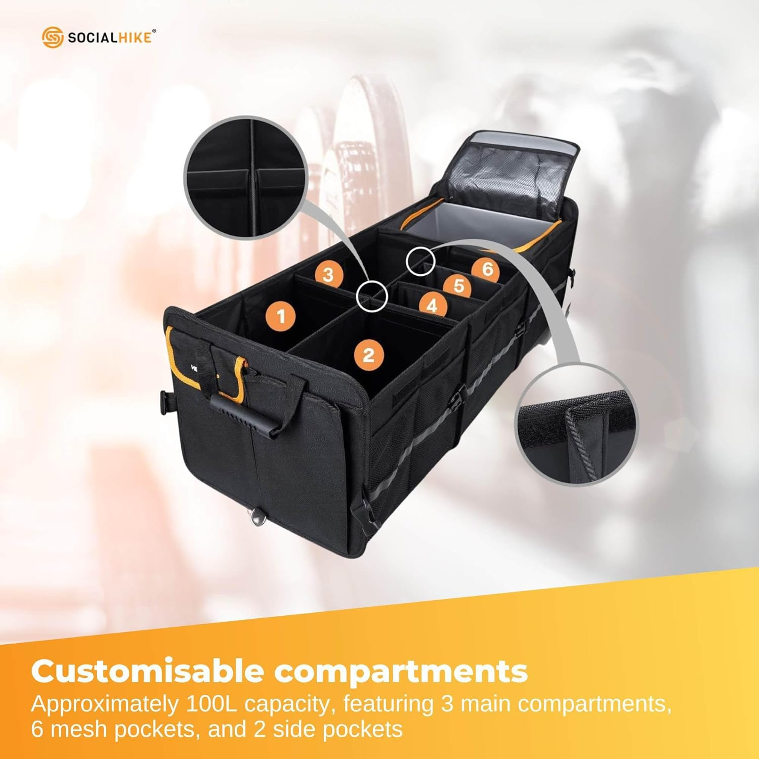 Car Boot Organiser with Cooler - Collapsible Storage Box for Trunk image number 1