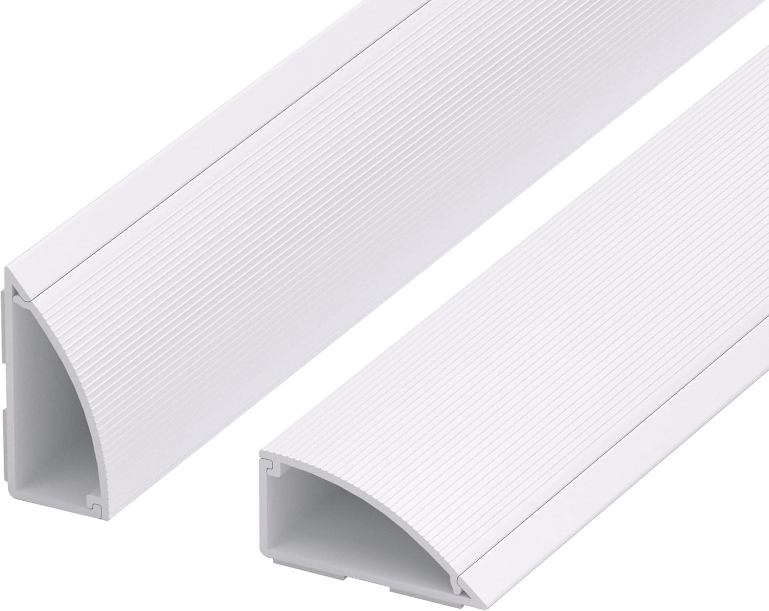 85In Corner Cord Hider, Large Capacity Wire Covers for Cords, Cord Concealer Paintable Corner Cord Cover, Quarter round Cable Raceway for Wall, Floor, Baseboard, Ceiling, 5 X L 17In, Beige