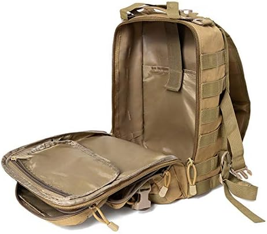 Hopopower Tactical Sling Bag Pack Military Assault Rucksack Shoulder Bag Backpack Chest Pack Handbag Waterproof for Travel School Hiking Camping Trekking Exploring Fishing Hunting - Black  Blue image number 2