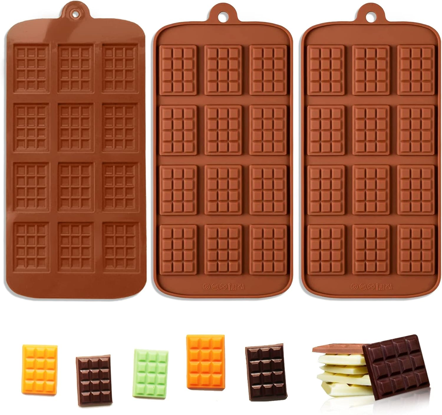 2 Pieces Silicone Square Chocolate Moulds, Non-Stick, Reusable, Multi-Purpose, Great Value Set