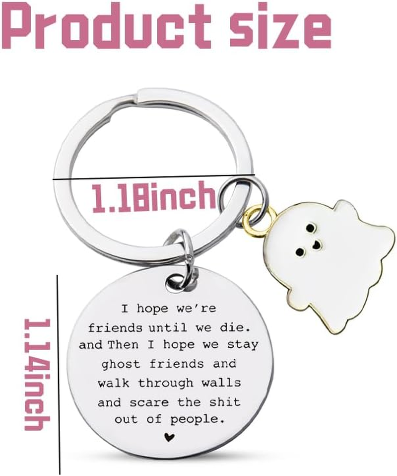 Halloween Gifts for Bestie Best Friend Christmas Birthday Gifts for Women Men Best Friend Funny Keychain Gifts for Friend Long Distance Friendship Gifts for Girls Boys Fun Halloween Gifts image number 2