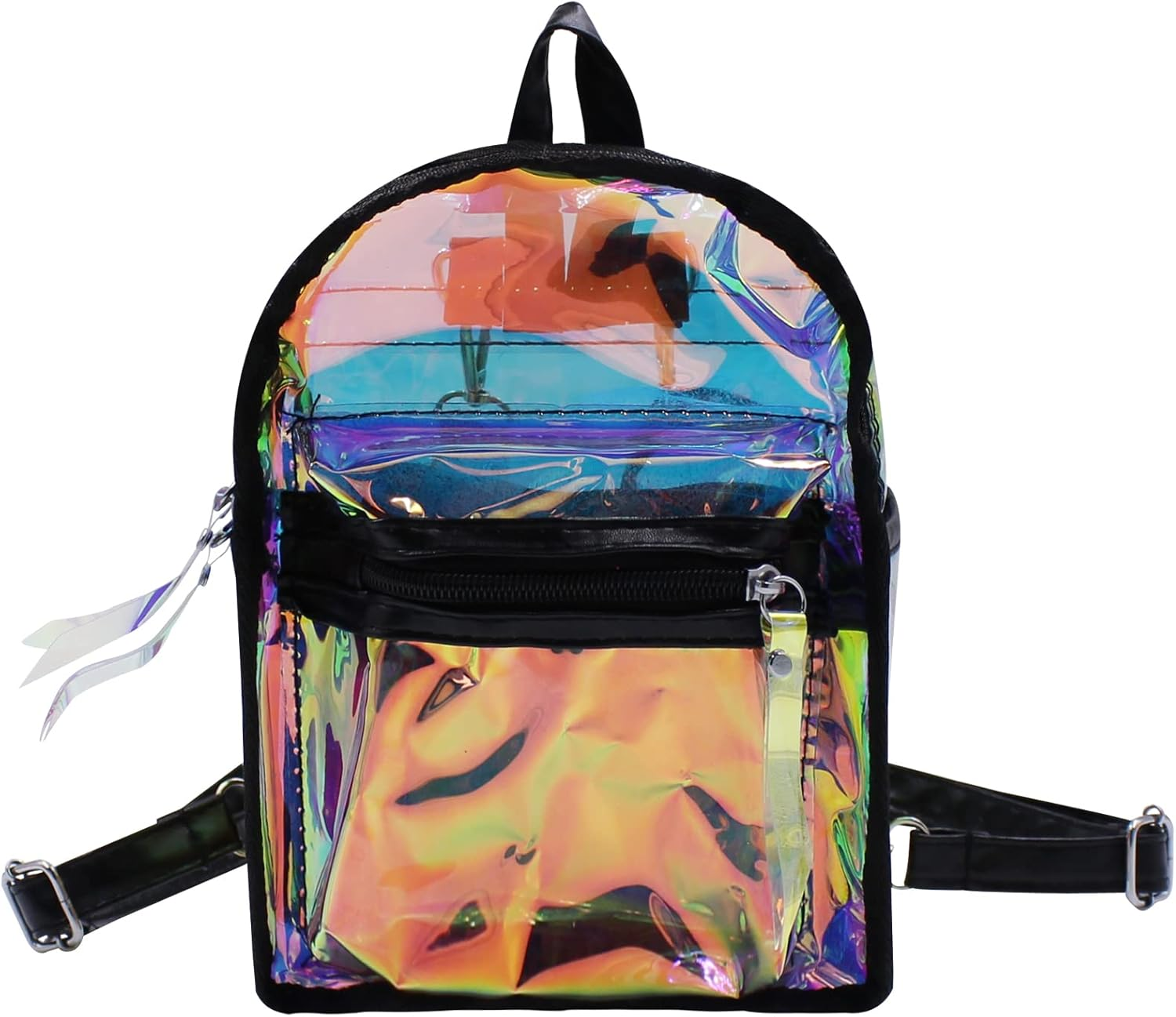 DDPOND Colorful Transparent Daypack Women Clear Cosmetic Makeup Bag Small Satchel for Daily Usetravel Beach