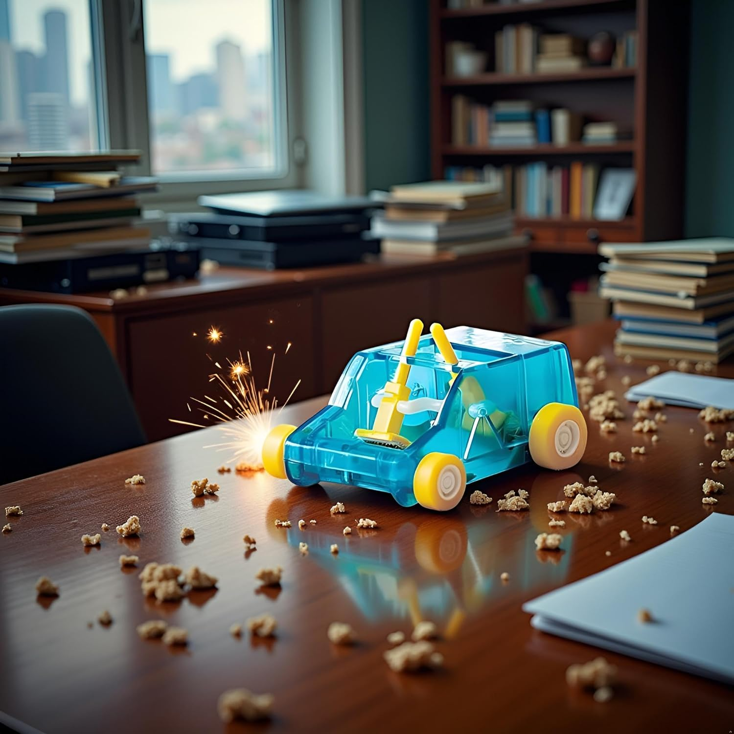 1Pc Random Color Desktop Mini Cleaner and Dust Sweep, Car Table Dust Cleaning Trolley Keyboard Confetti Pencil Eraser Dust Sweeper Deft Processed Computer Vacuum Cleaners image number 4