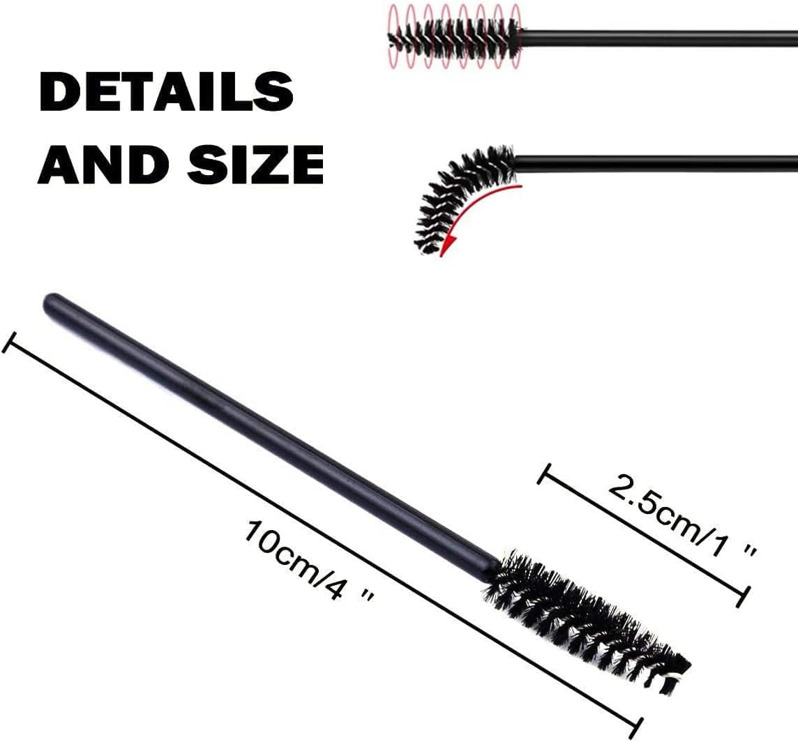 Eyelash Spoolie Eyelash Brush,H HOME-MART 100 PCS Eyelash Brushes Mascara Wands Eye Lash Eyebrow Brush Brow Spoolies for Eyelash Extensions (Crystal Black) image number 5
