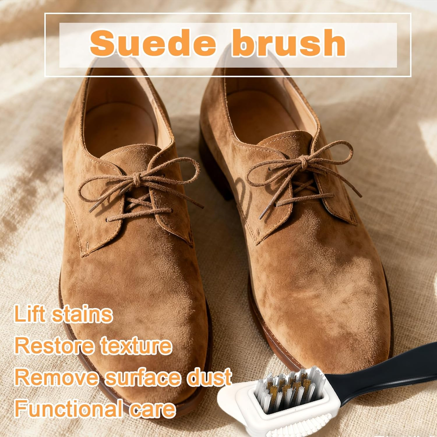 4-Sided Suede Cleaner Brush with Eraser - Suede Brush Kit for Shoes, Boots, Jackets & Furniture - Premium Suede Shoe Cleaner Tool image number 5