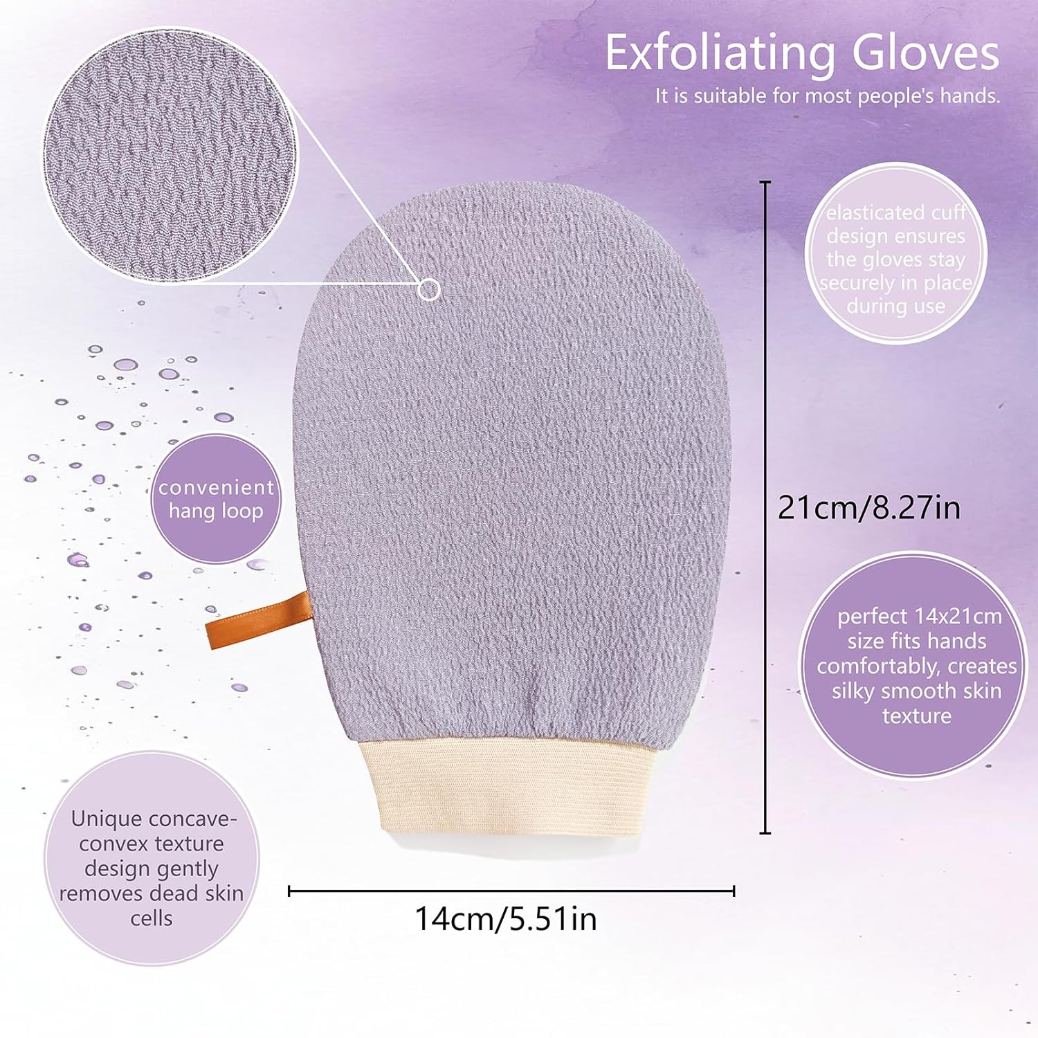 Clearnest Korean Exfoliating Glove Mitt 4 Pack - Dual-Sided Texture Body Scrubber for Deep Exfoliation & Dead Skin Removal - Premium Quality Bath Gloves for Women and Men - 4 Colors (14X21Cm)