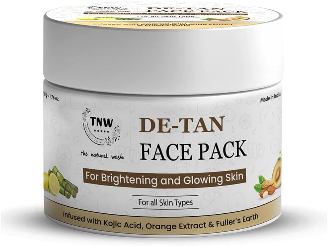 Tnw-The Natural Wash De-Tan Face Pack for Glowing & Radiant Skin | Effective Tan Removal Face Pack | Anti-Tan Face Pack with Orange Extract | 50G