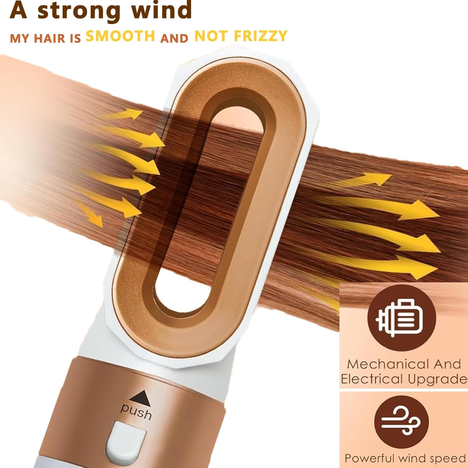 5-In-1 Hair Styling Brush Set, Ionic Technology, Ceramic Coating, Rotating Curler and Straightener, Anti-Tangle Design image number 1