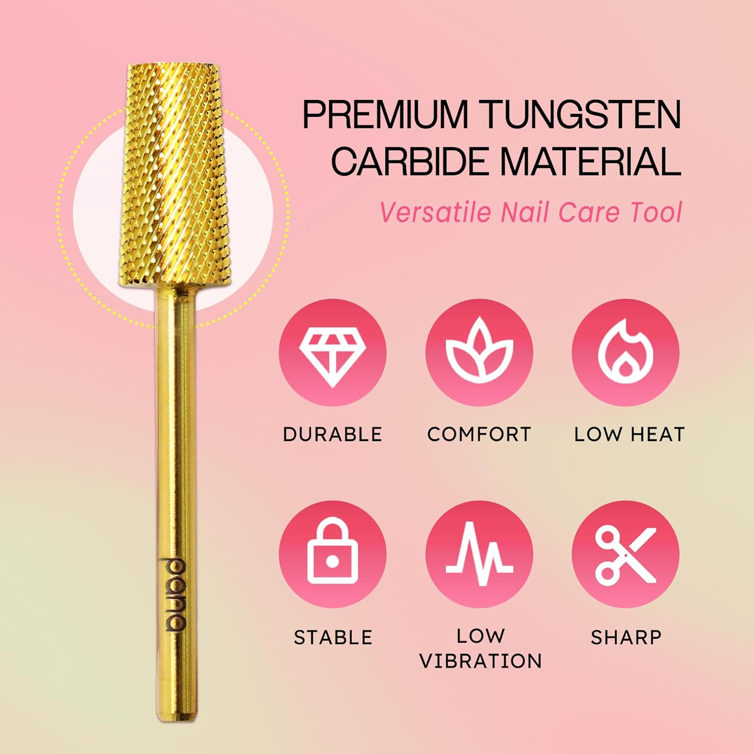 Extra Fine (Gold) : Premium Pana 3/32" Tapered Barrel Carbide Nail Bit -For Electric Dremel Drill Machine, Nail Art Design, Manicure, Pedicure, Nail File, Cuticle Clean Etc. (Extra Fine Grit image number 2