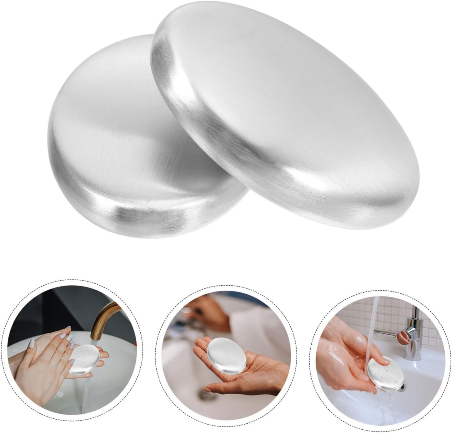 Stainless Steel Odor Removing Soap Bar for Kitchen and Home Metal Soap Remover for Fish Smell 2Pcs image number 6