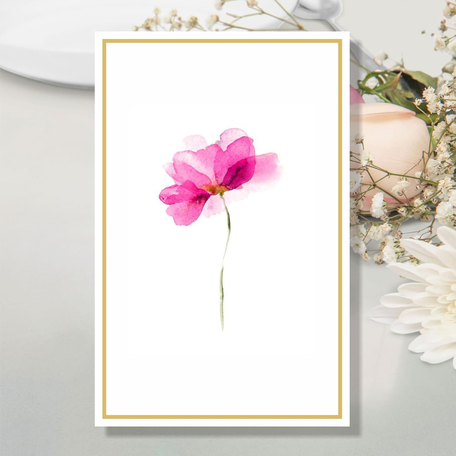 Blank Cards and Envelopes Set，20 PCS Blank Greet Card ，Floral Design Blank Greeting Cards，Suitable for All Occasions with Blank Cards 4&Prime; X 6&Prime;
