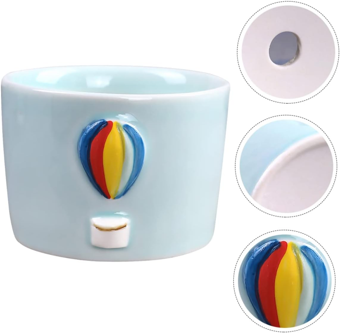 Ceramic round Succulent Container Cute Pot Plant Gardening Succulent Pot Artistic Flowerpot for Plant Lovers image number 6