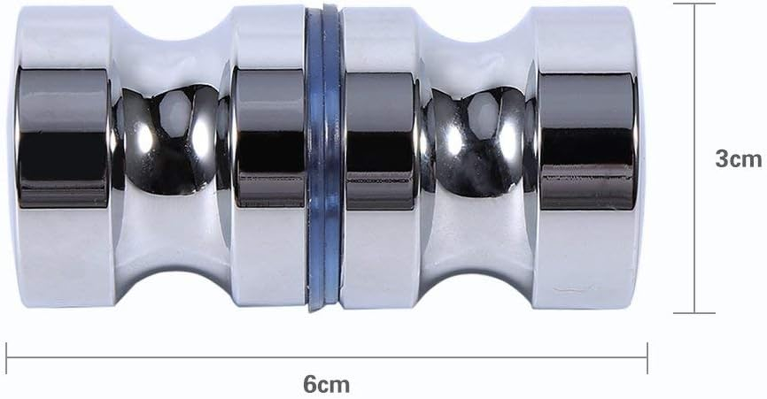 Door Knobs Aluminum Alloy 1.1" Dia Single Glass Door Knob Bathroom Shower Cabinet Handle with Screw image number 5