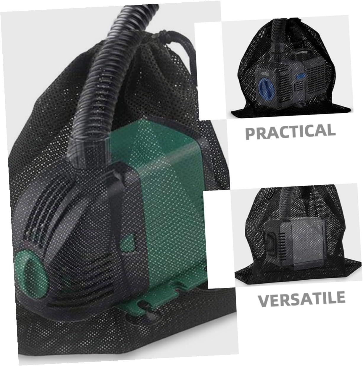 Large Filter Bag with Drawstring for Pump Protection Polyester Mesh Media Bag for Outdoor Ponds and Aquariums Reusable Water Pump Filter Mesh Strainer for Swim Water Filtration