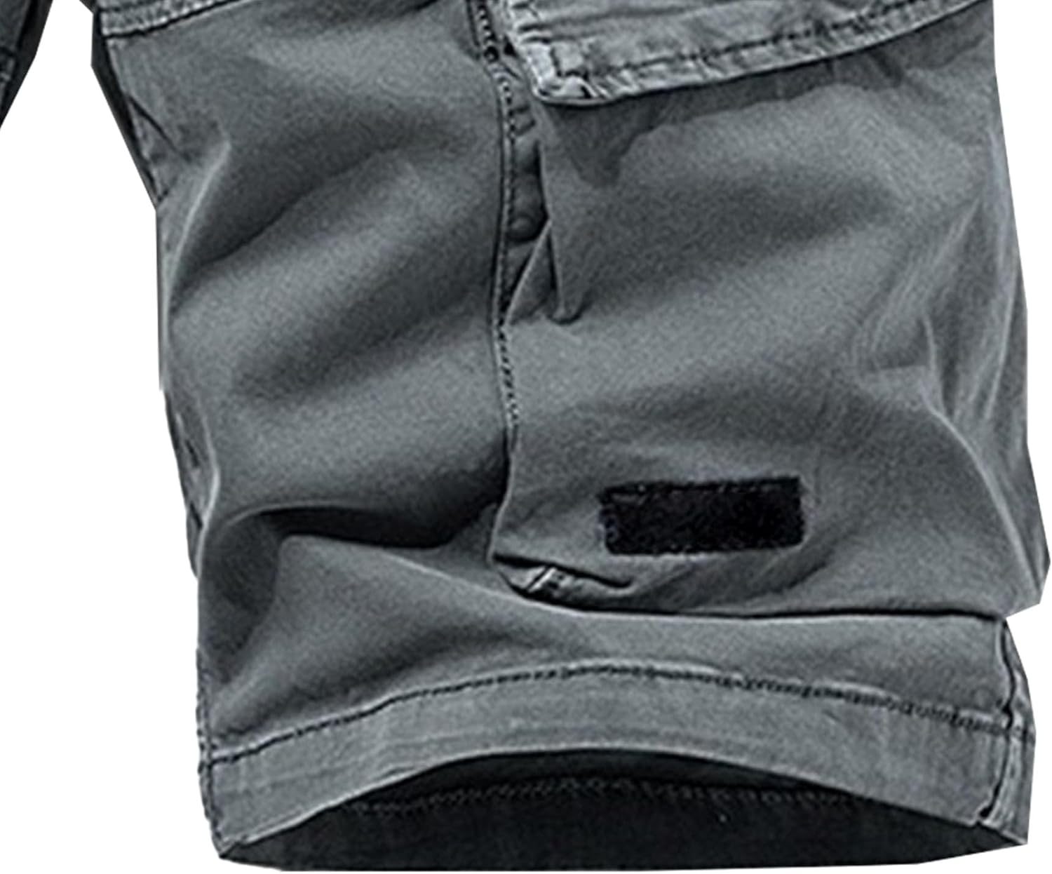 Men Multi Pocket Street Straight Shorts Casual Button Short Denim Pant Vintage Loose Lightweight Cargo Overalls, Grey4, 28 image number 3