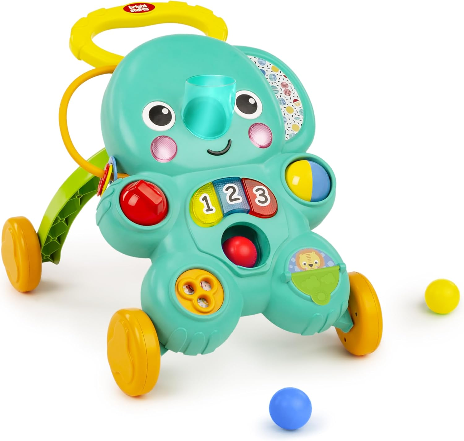 Bright Starts Stroll 'N Roll 2-In-1-Ball Play Walker - Elephant with Lights and Music, Unisex, 6 Months+ image number 5