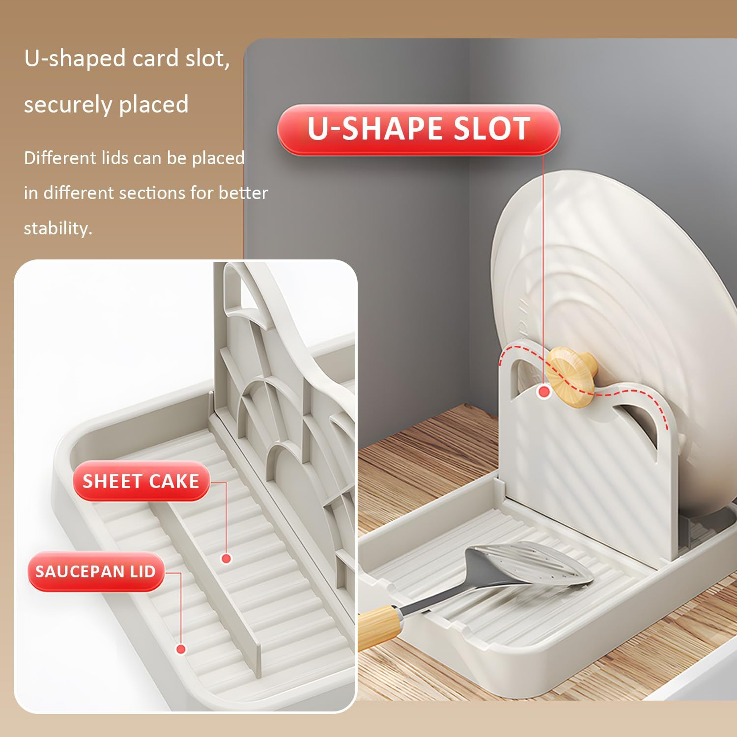 TORMEN Spoon Rest with Lid Holder, Foldable Kitchen Utensil Rest for Countertop, Heat-Resistant and Non-Slip Spoon Holder for Spatula, Ladle, Pot Lid, Cooking Accessories image number 1