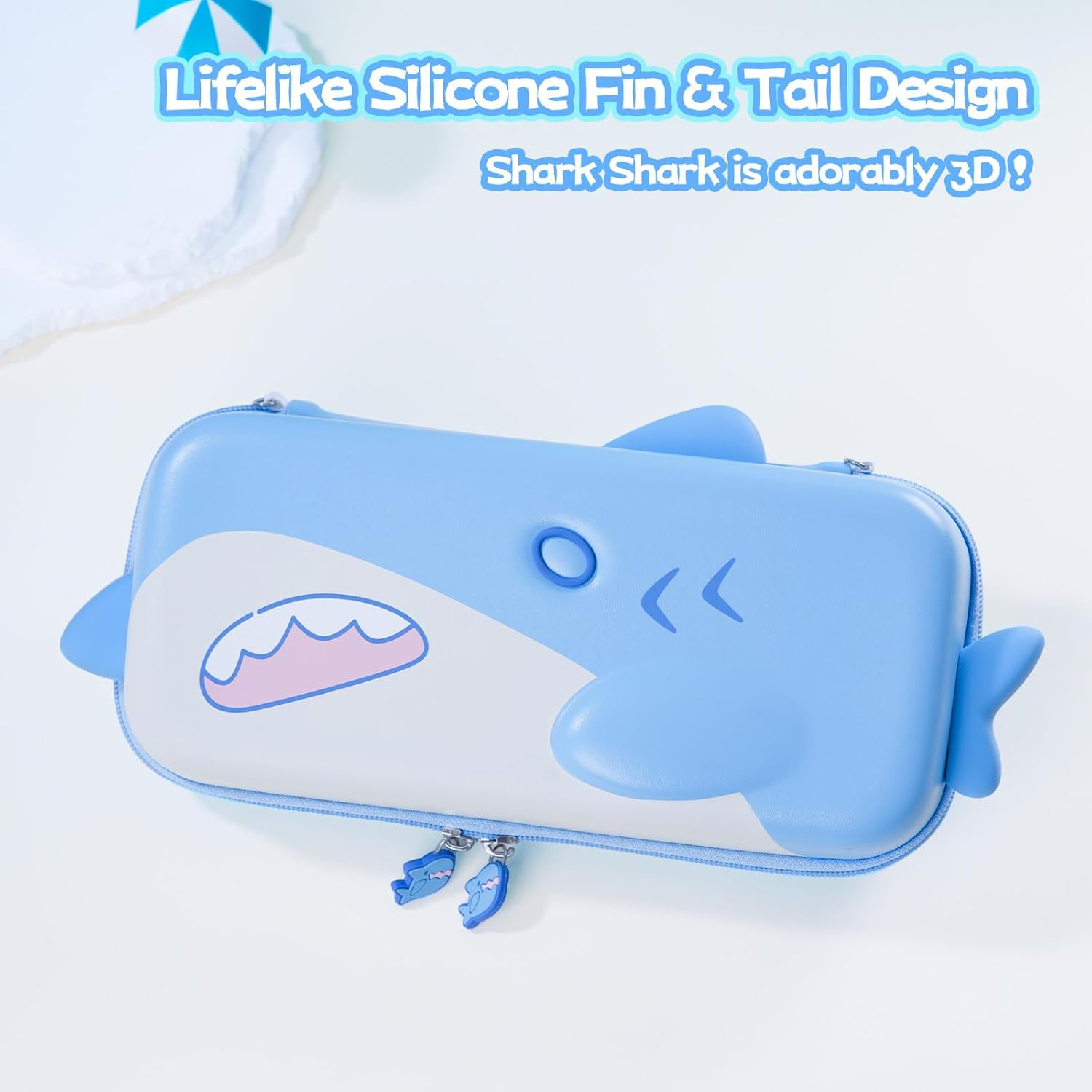 Geekshare Portable Carrying Case Compatible with Switch 2 (2025), Hard Storage Bag with 12 Game Card Slots, Cute Travel Case for Switch 2 Console and Accessories, Shark image number 3