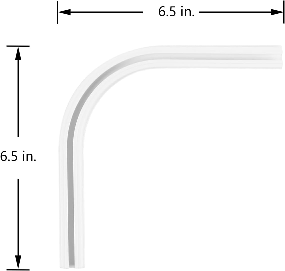 TYRON 90 Degree Ceiling Corner Bends Track for Adhesive Curtain Track(2 PCS), White image number 3