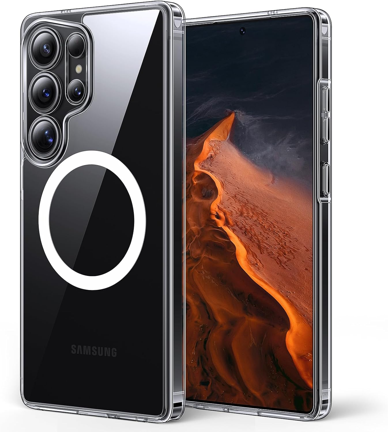 TAURI for Samsung Galaxy S25+ / S25 plus Case, Compatible with Magsafe, Military-Grade Protection, [Anti-Yellowing] Shockproof Transparent Back Magnetic Phone Cover - Clear