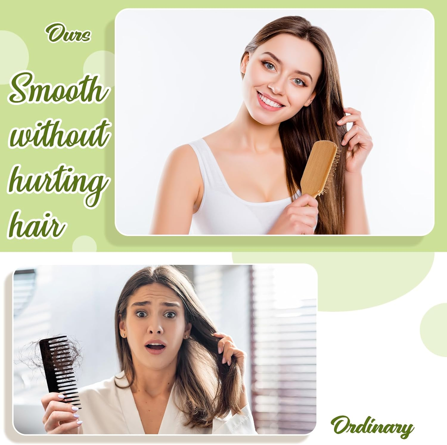 Weysat 48 Pack Bamboo Hair Brushes Bulk Wooden Paddle Detangling Hairbrush with Air Cushion, anti Static Scalp Massage Brush for Women Men, DIY Gift, Salon, Travel, All Hair Types (White)