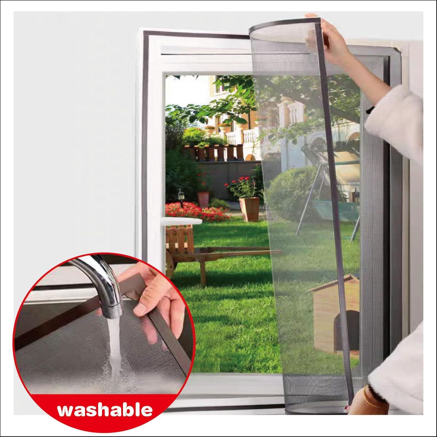 Tootoo Adjustable DIY Magnetic Window Screen Mesh Fly Net - 3 Sizes (60X100Cm)