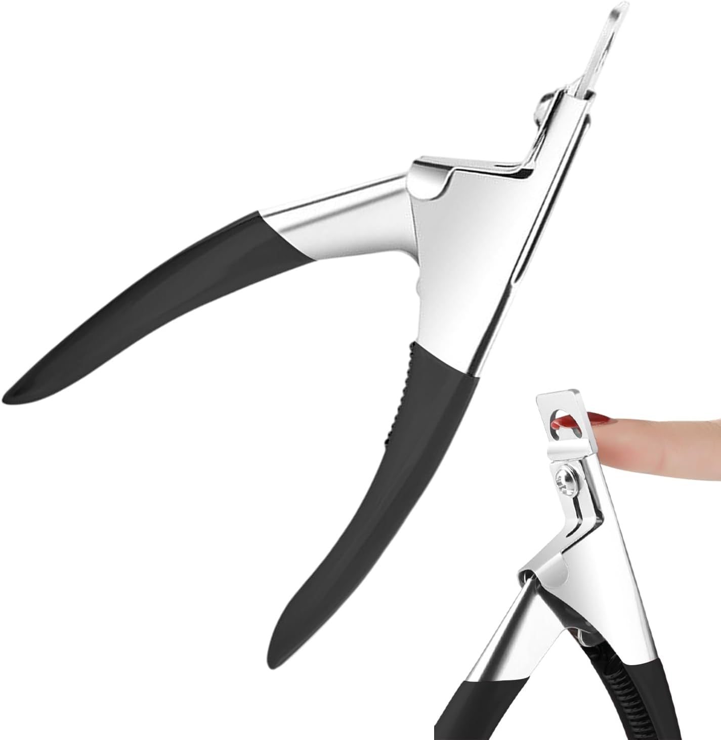 Vgvgaj False Nail Clipper | Fingernail Trimmer for Home,Type U Stainless Fingernail Trimmer for Salon Home Nail Design, Clippers for Precise Manicures - Red image number 6