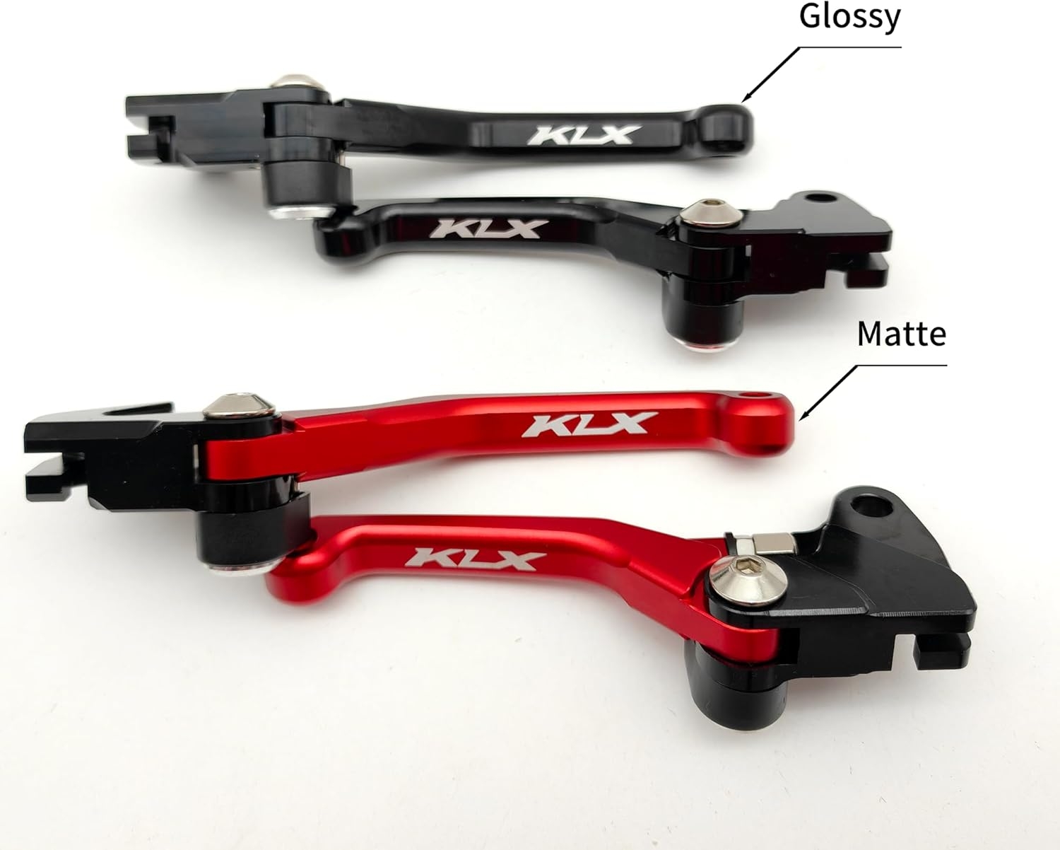 OEM Replacement Brake Clutch Levers for Kawasaki KLX110 (2002-2025) | KLX110L (2010-2025) CNC Aluminum Adjustable Handlebars | Motorcycle Control Lever Set with Easy Install (Matte, Green) image number 4