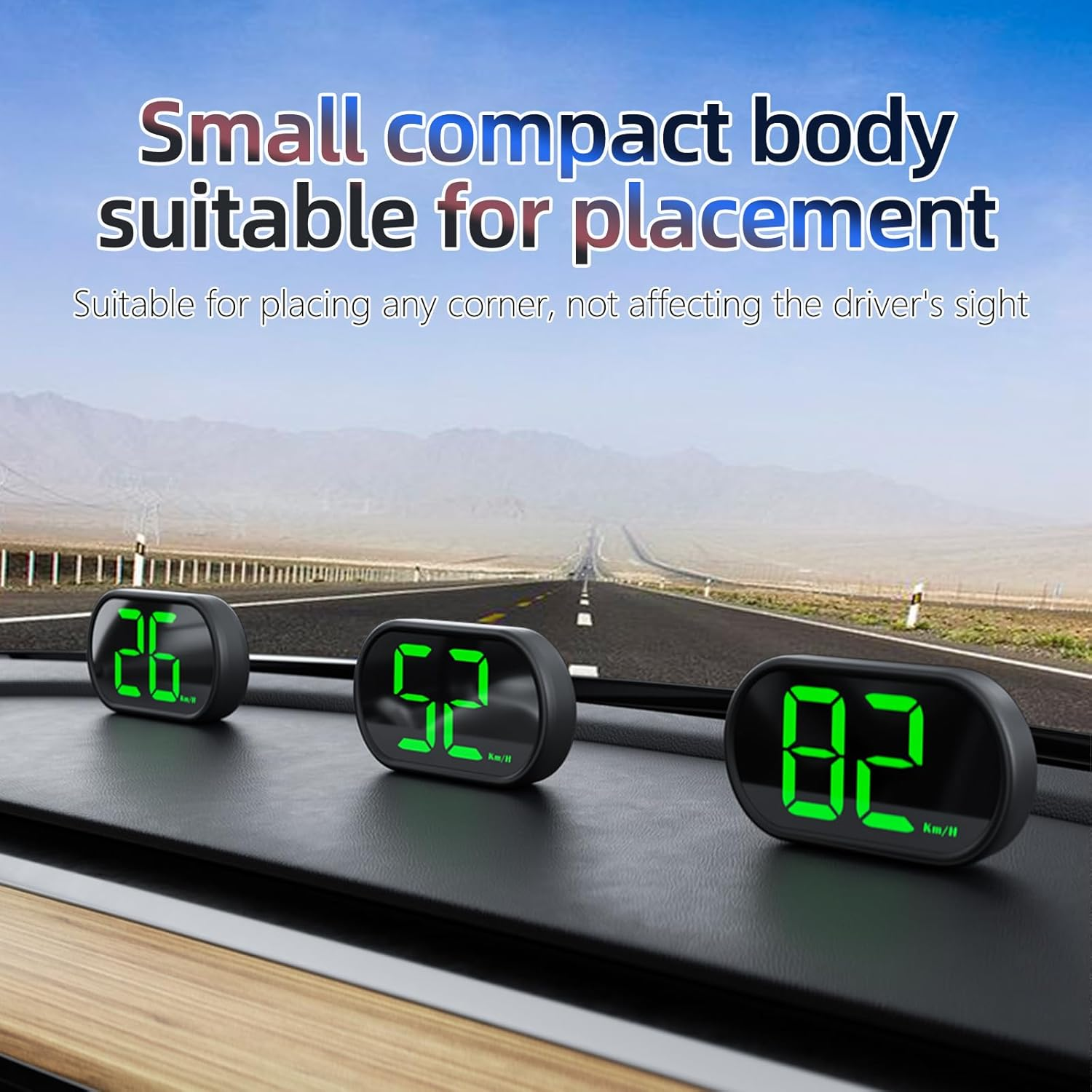 AZIJYV New Speedometer HUD GPS Digital Speed Meter KM/H Car Head up Display Suitable for All Cars,Usb Cable Plug & Play image number 5