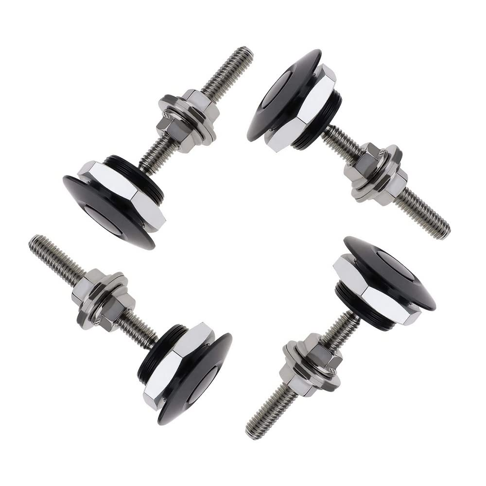 2 Pack Quick Release Latch Universal 2.44In/62Mm Diameter Universal Aluminum Alloy Push Button Quick Latch Hood Pins Lock Clip Kit for Auto Car Hood Pins Lock (2 Pack-Black Pro)