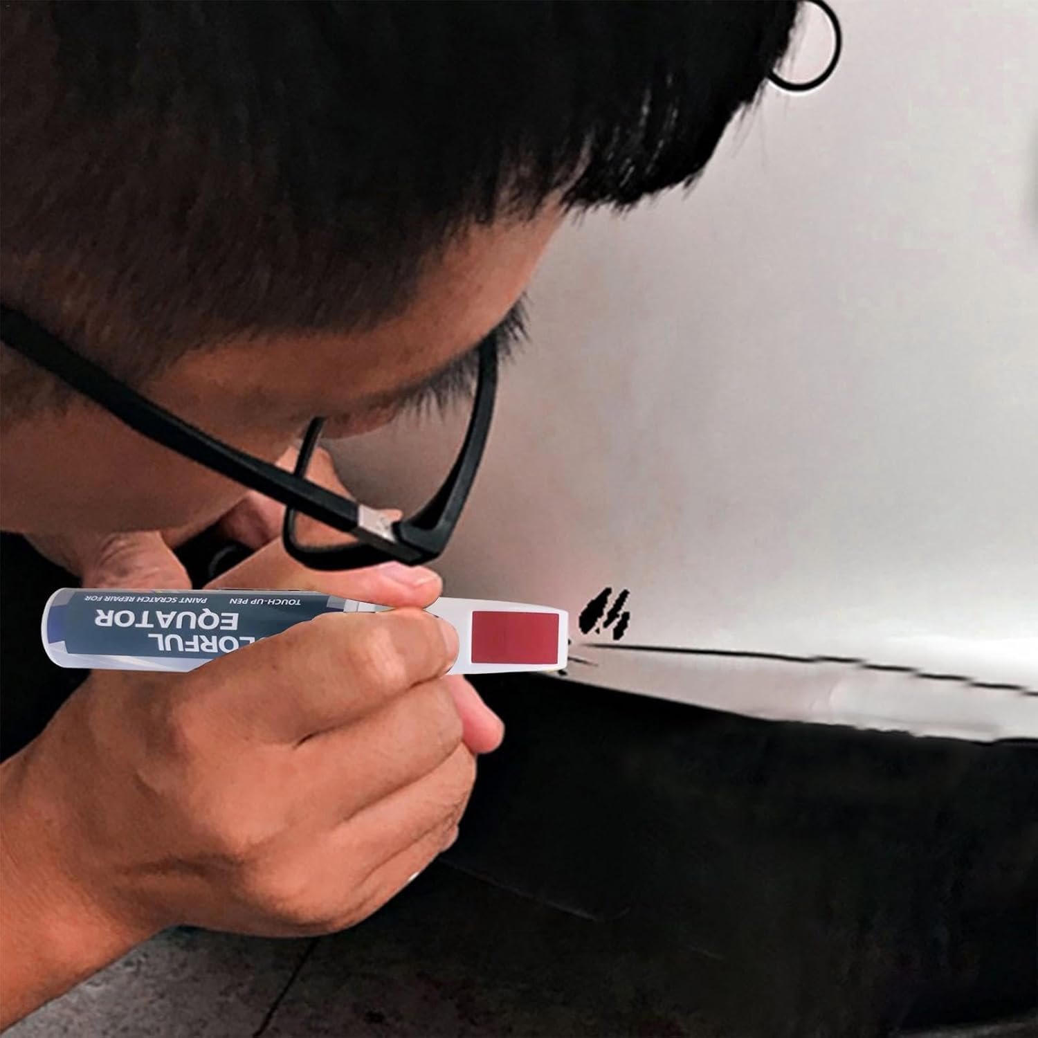 Car Scratch Repair Pen,Waterproof Portable Auto Scratch Repair Pen - Auto Paint Pen Marker, Vehicle Paint Repair Tool, Professional Car Accessories for Car Vehicle - Red image number 5