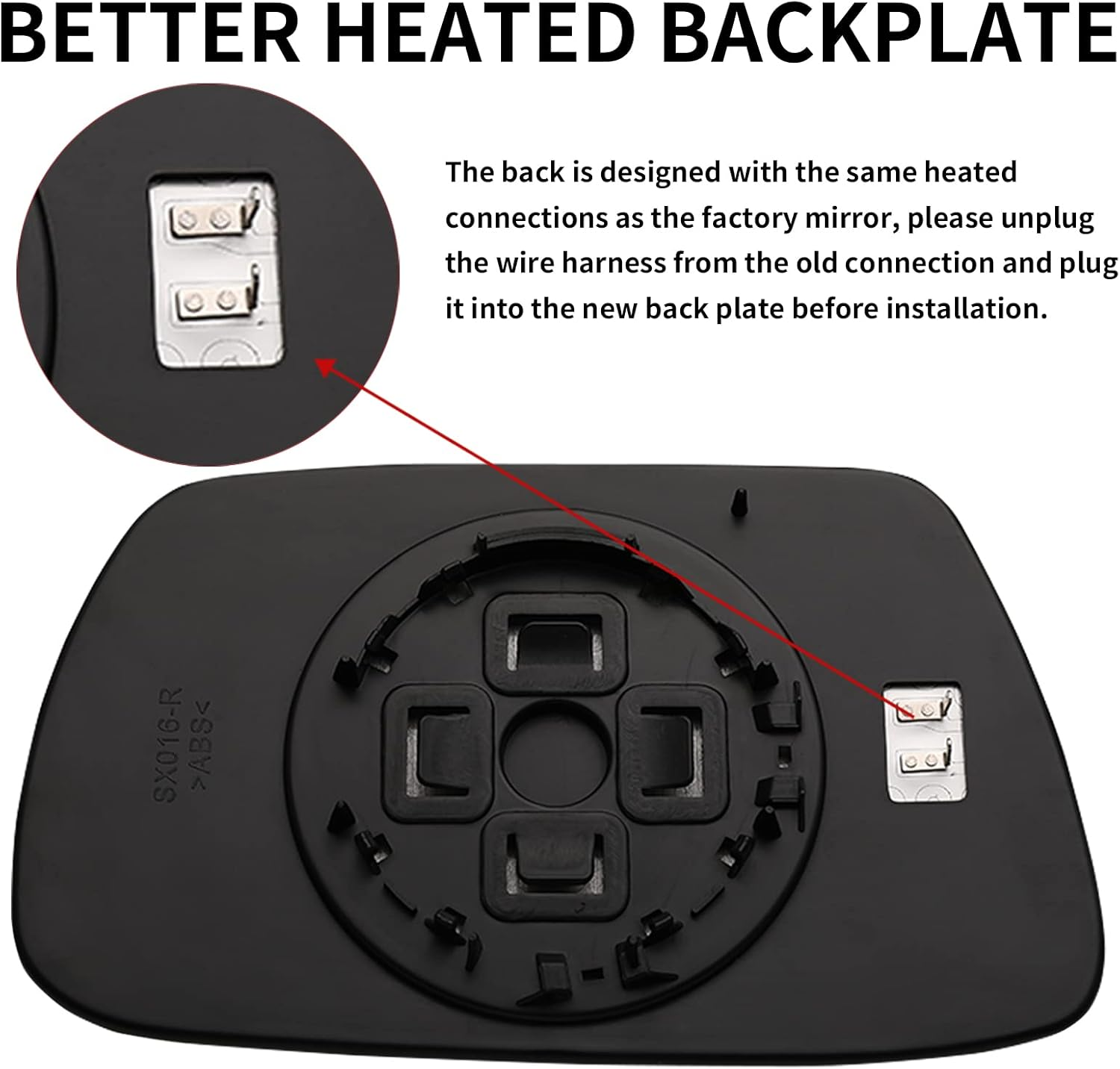 Right Side Mirror Replacement for 2005 2006 2007 2008 2009 2010 Jeep Grand Cherokee Mirrors Glass - Convex Mirror Glass, Right Side Rear View Mirror with Heated image number 6