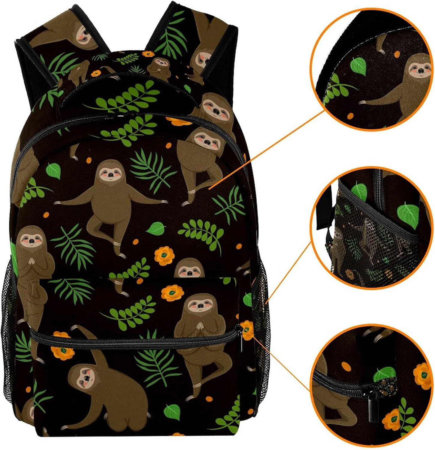 Sloth Yoga Backpack Students Shoulder Bags Travel Bag College School Tote Backpacks