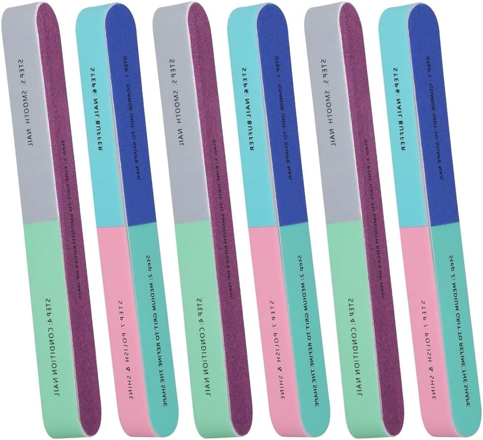 SGERUFZ Nail Buffer 7 Way Natural Nail Buffer 7 Step Sander 120/240/600/3000/6000 Grit for Shiny Nails (4Pcs) image number 3