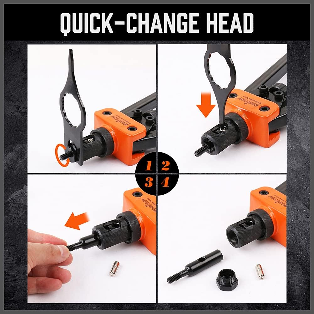 HORUSDY 14" Rivet Nut Tool Set, Nutsert Riveting Gun Metric & SAE Mandrels Rivnut with Storage Case image number 3